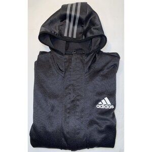Adidas Jacket Youth Large 16-18 Black Full Zip-Up Track Active Boys Climawarm LS